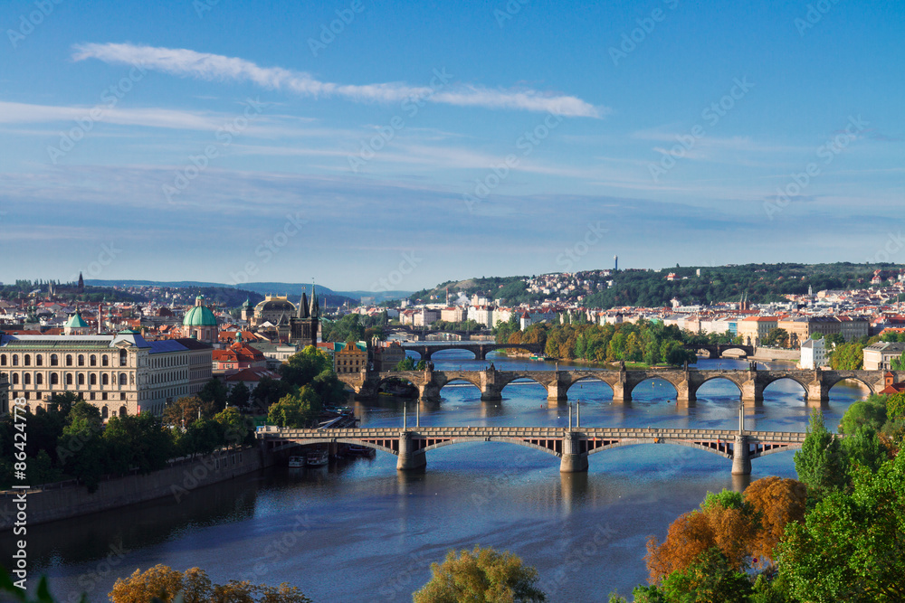 Bridges of Prague over VLtava river