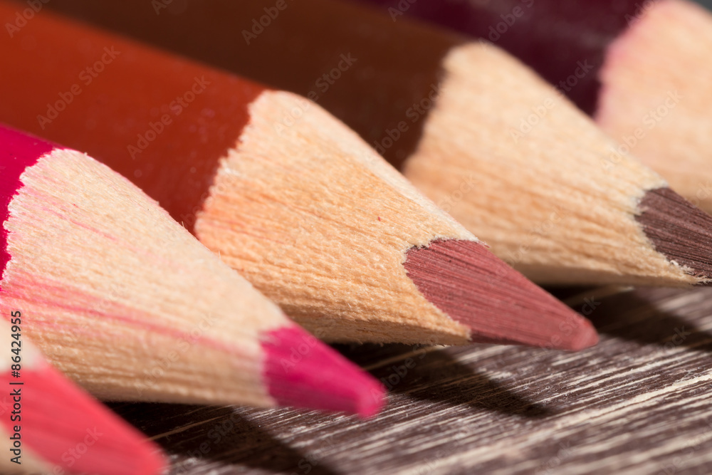 Obraz premium Colorful Pencils On Wooden Background