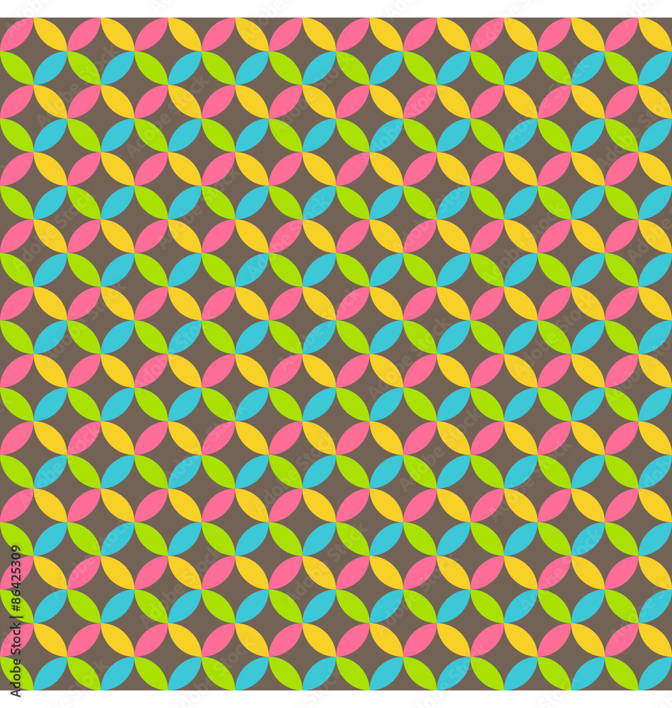 Bright fun abstract seamless pattern with multicolored circles