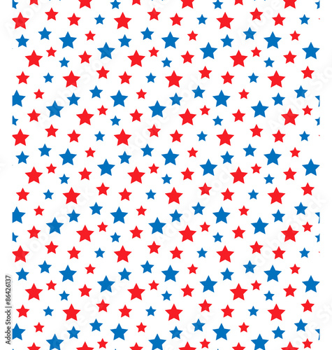 USA celebration seamless with stars in national colors for indep
