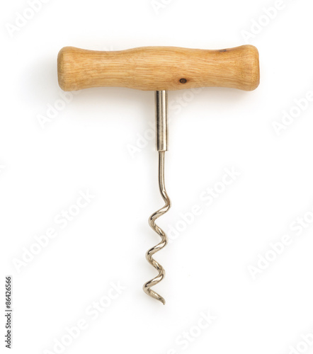 corkscrew isolated on white photo