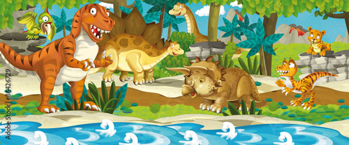 Dekoracja na wymiar  kreskowka-kraina-dinozaurow-ilustracja-dla-dzieci