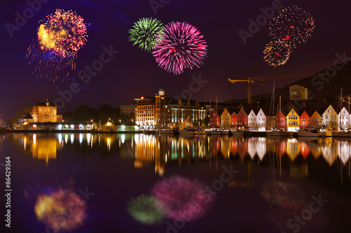 Fireworks in Bergen Norway