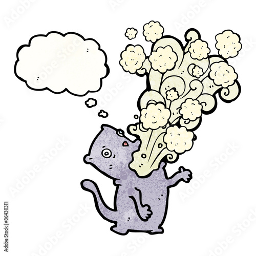 cartoon cat belching