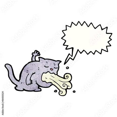 cartoon cat being sick