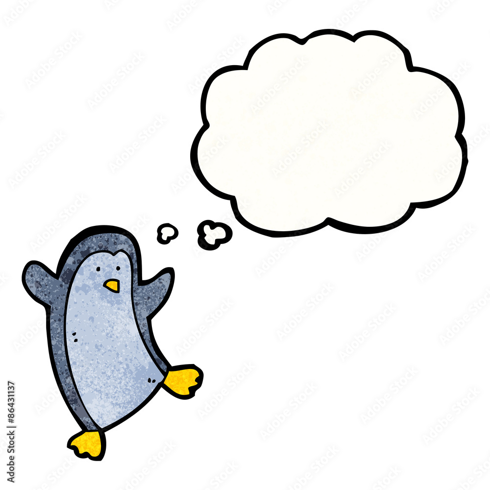 penguin with thoguth bubble cartoon penguin with thoguth bubble cartoon