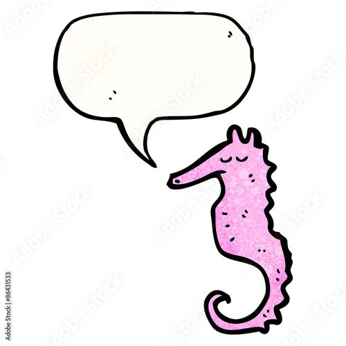 sea horse with speech bubble