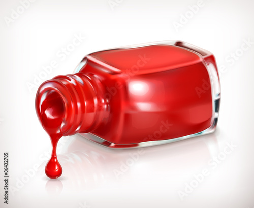 Red nail polish, vector icon