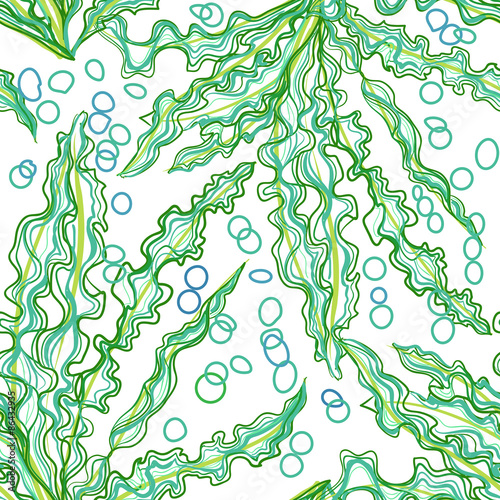 vector pattern with sea underrwater floral