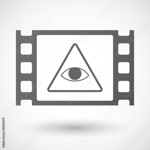 35mm film frame with an all seeing eye