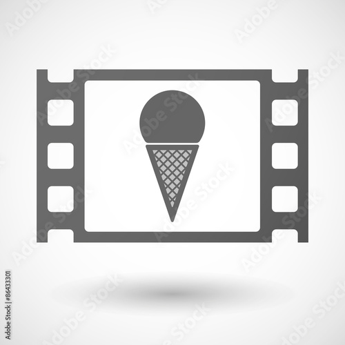 35mm film frame with a cone ice cream