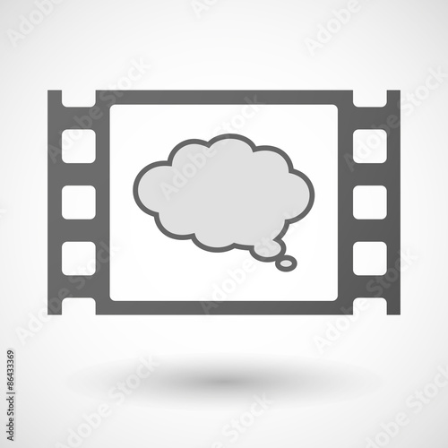 35mm film frame with a comic cloud balloon