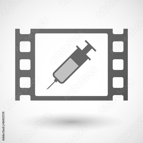 35mm film frame with a syringe