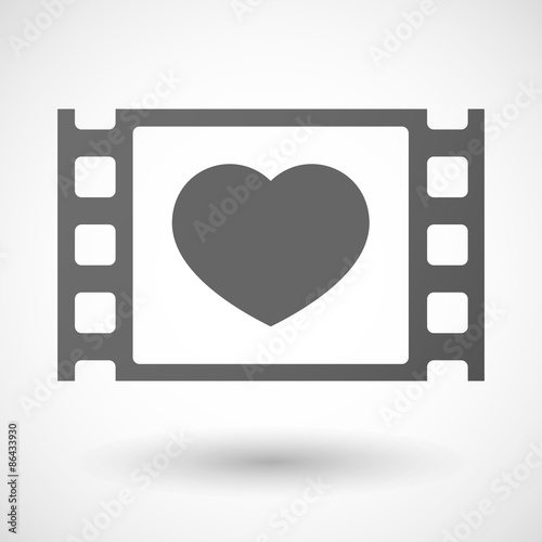 35mm film frame with a heart