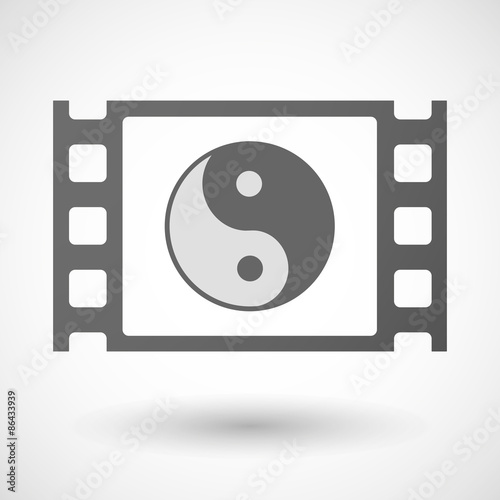 35mm film frame with a ying yang