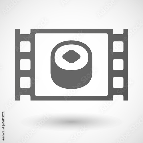 35mm film frame with a piece of sushi