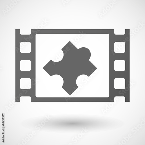 35mm film frame with a puzzle piece