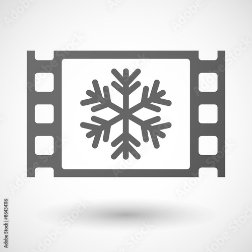 35mm film frame with a snow flake