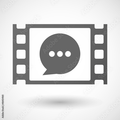 35mm film frame with a comic balloon