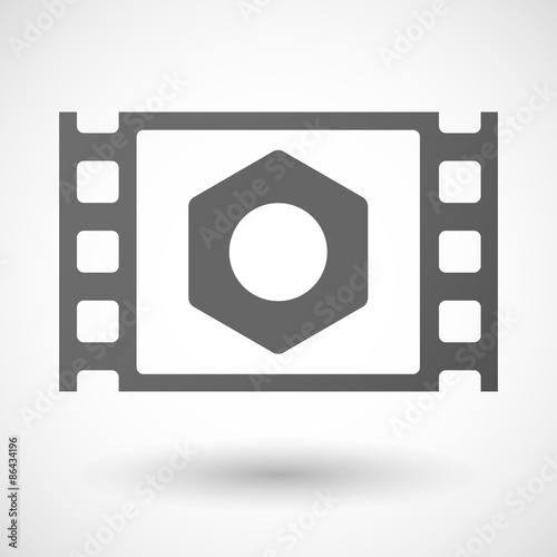 35mm film frame with a nut