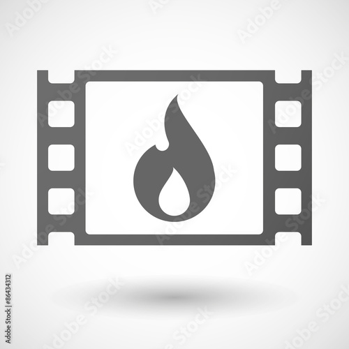 35mm film frame with a flame