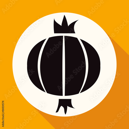 Icon onion on white circle with a long shadow