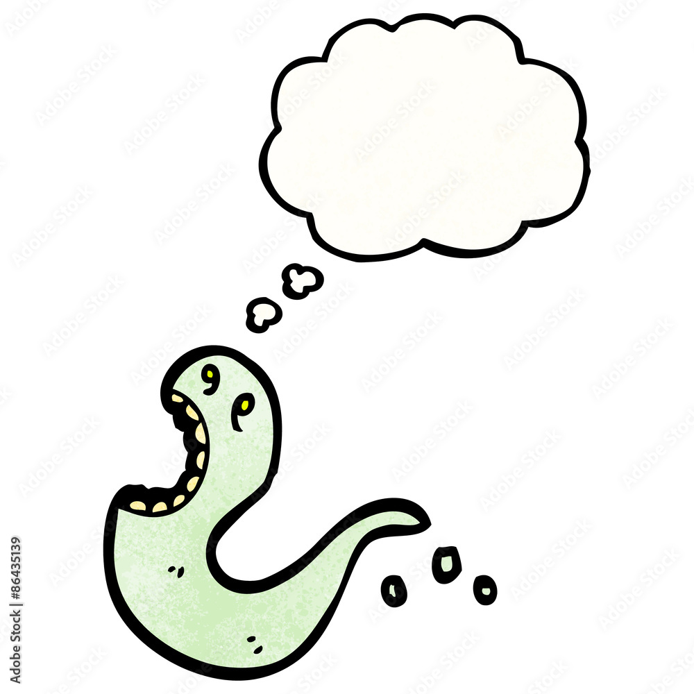 Fototapeta premium ghost with thought bubble cartoon