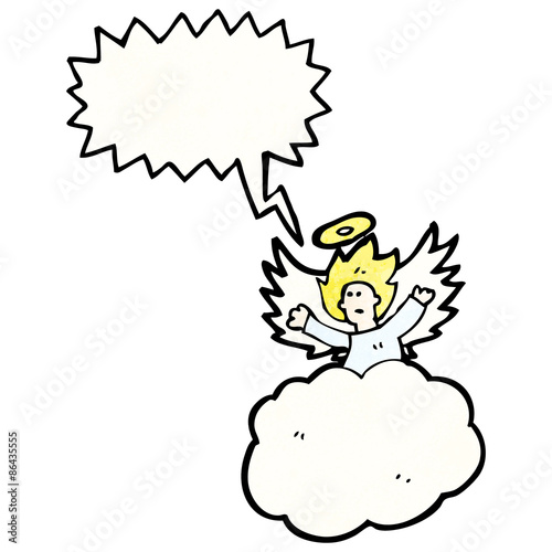 angel on cloud with speech bubble