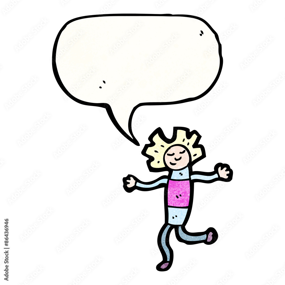 cartoon doll with speech bubble cartoon doll with speech bubble