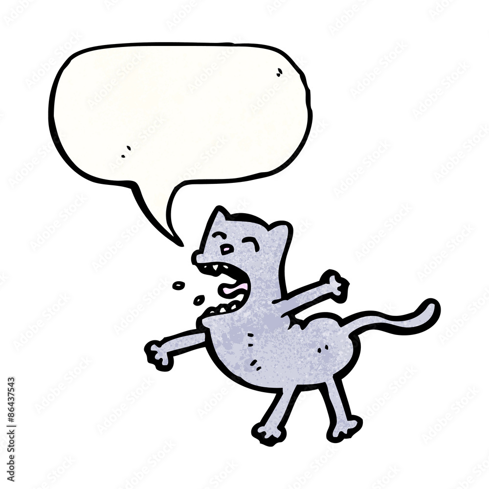 cartoon cat with speech bubble cartoon cat with speech bubble