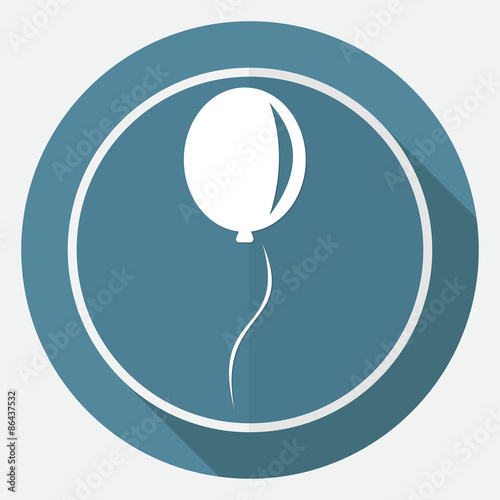 balloon icon on white circle with a long shadow