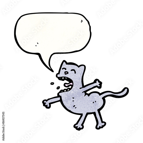 cartoon cat with speech bubble