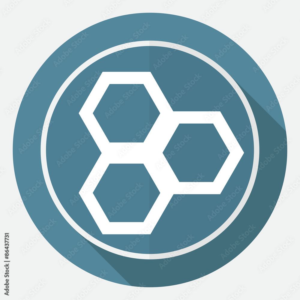 honeycomb on white circle with a long shadow honeycomb on white circle with a long shadow