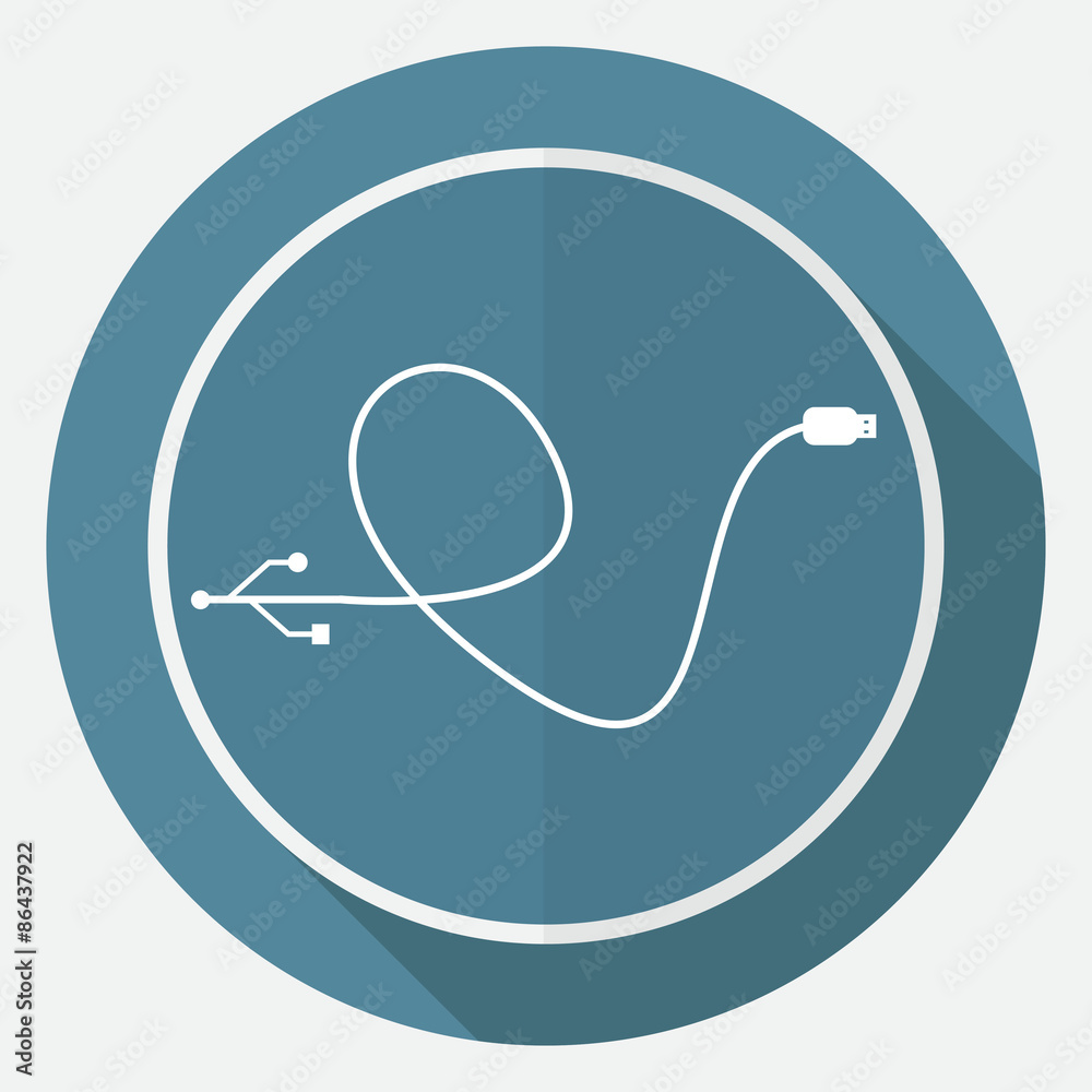 Icon on white circle with a long shadow Icon on white circle with a long shadow