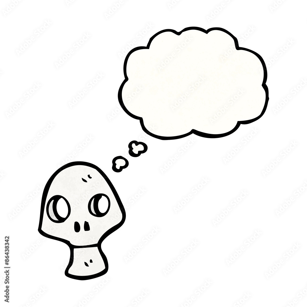 spooky skull with thought bubble cartoon spooky skull with thought bubble cartoon