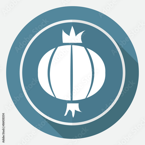 Icon onion on white circle with a long shadow