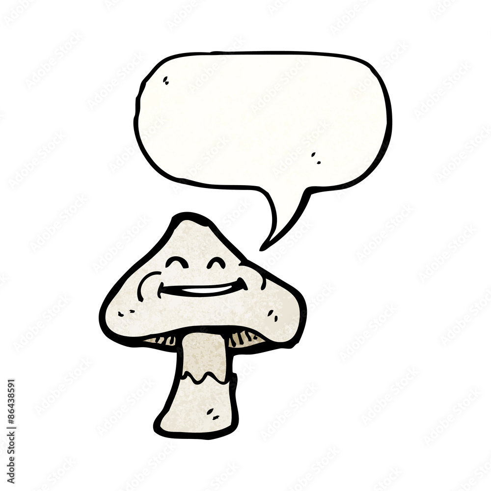 cartoon toadstool with speech bubble cartoon toadstool with speech bubble