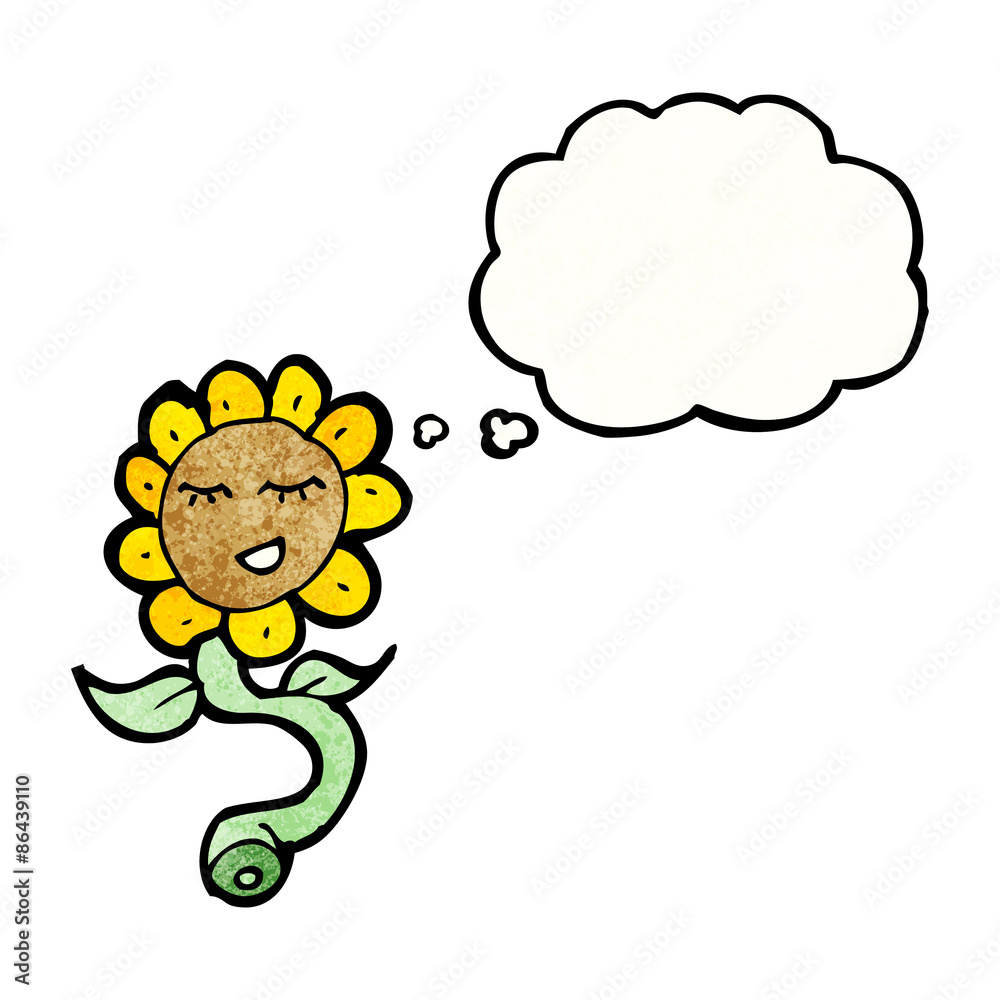 sunflower with thought bubble cartoon sunflower with thought bubble cartoon