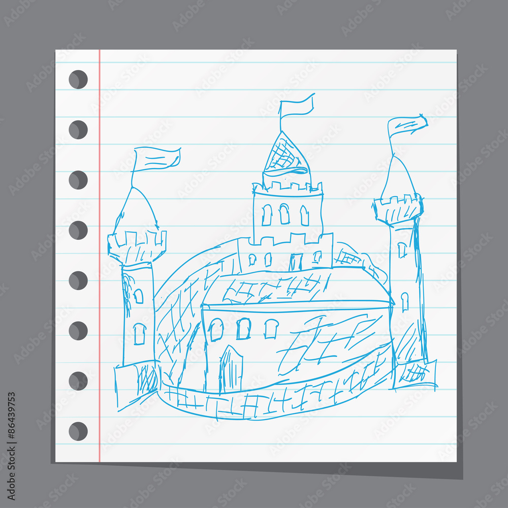 Medieval castle sketch