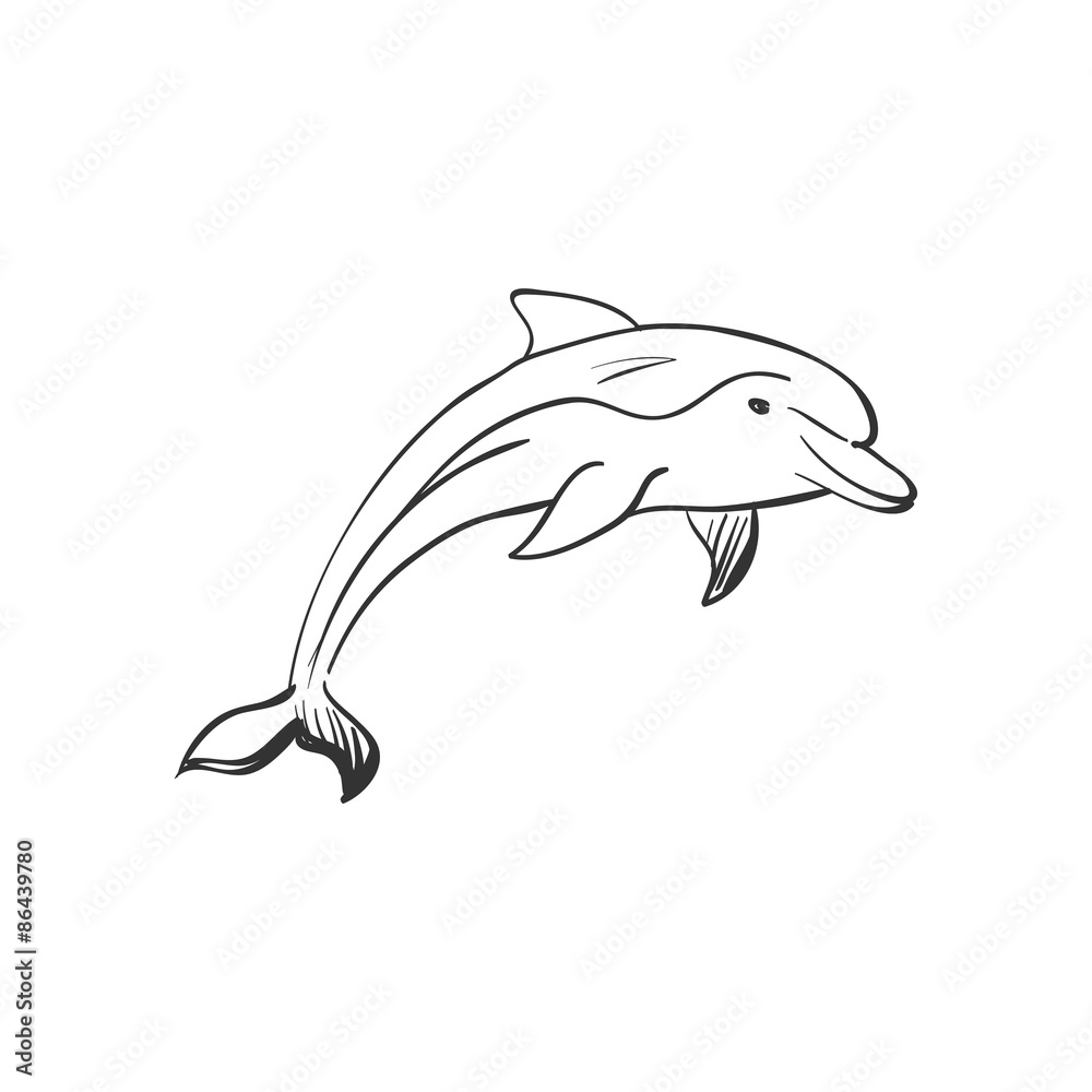 Obraz premium doodle dolphin