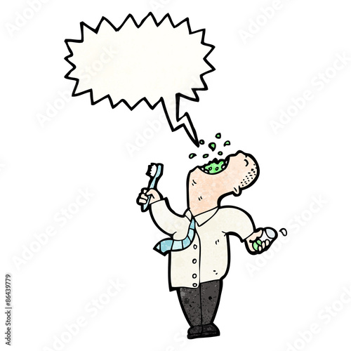 cartoon man gargling mouthwash