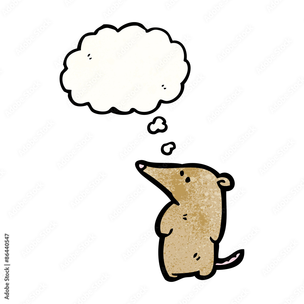 cute cartoon shrew with thought bubble cute cartoon shrew with thought bubble