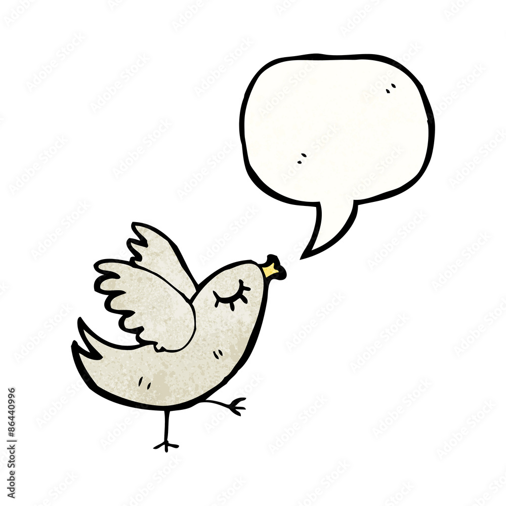 cartoon bird with speech bubble cartoon bird with speech bubble