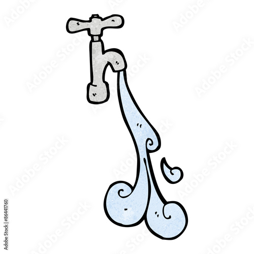 cartoon running faucet