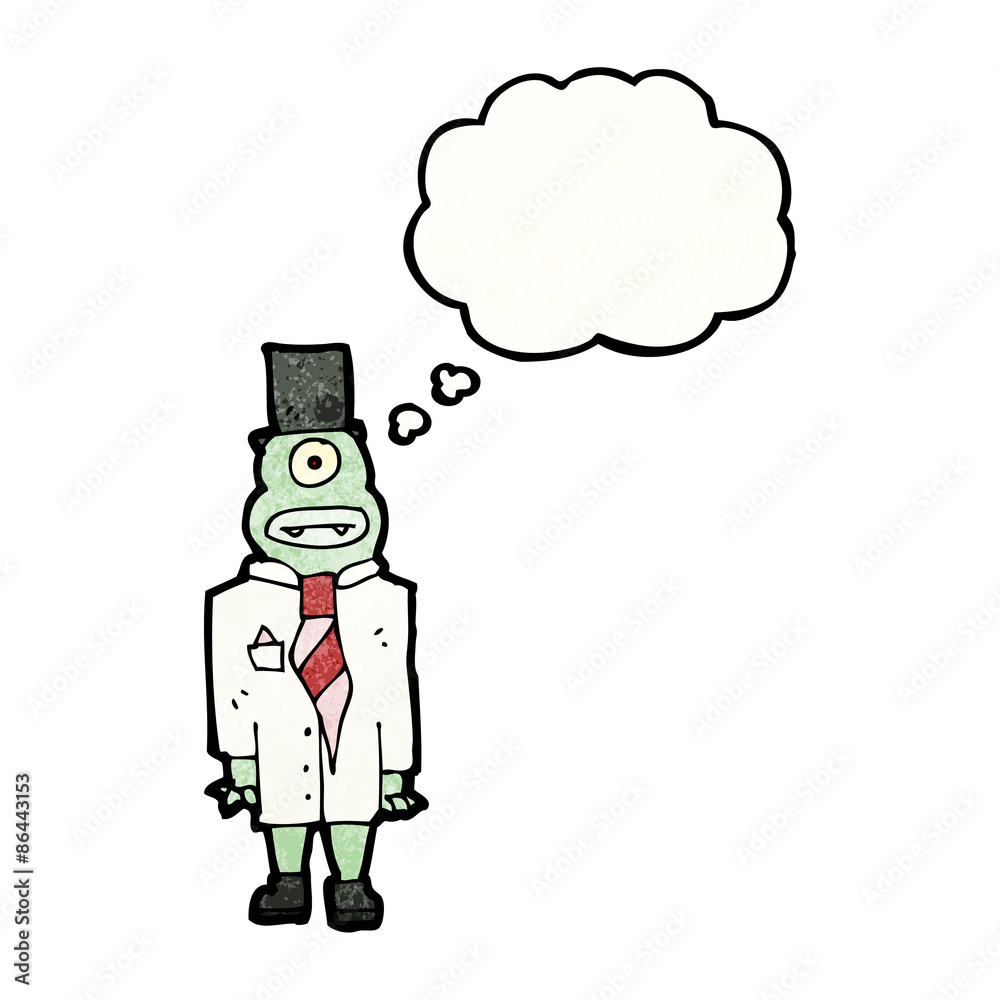 monster man with thought bubble monster man with thought bubble