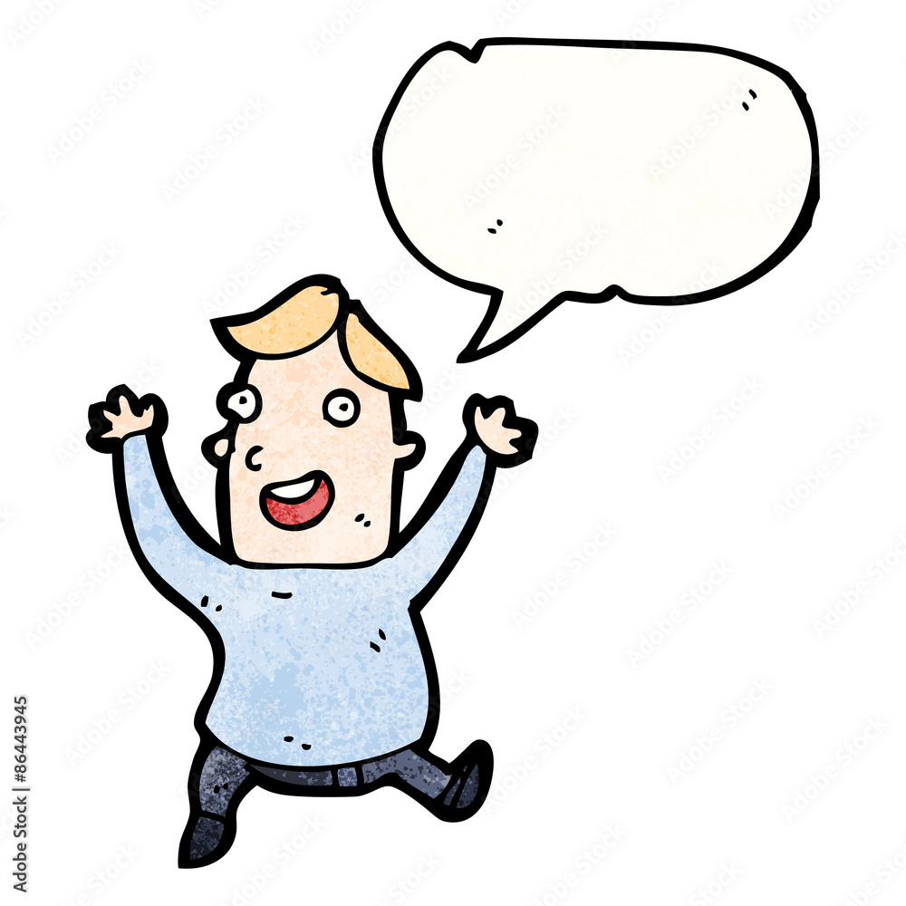 Obraz premium cartoon excited man