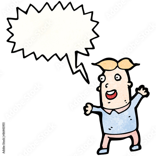 cartoon excited man