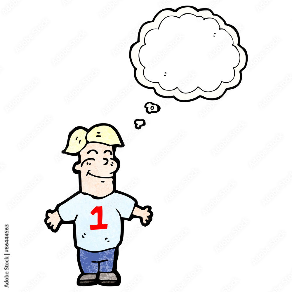 cartoon boy with thought bubble cartoon boy with thought bubble
