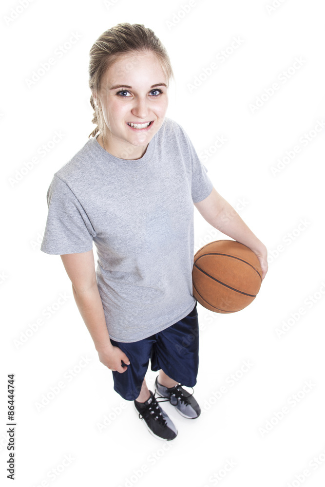 Portrait of a teen with basket ball Portrait of a teen with basket ball