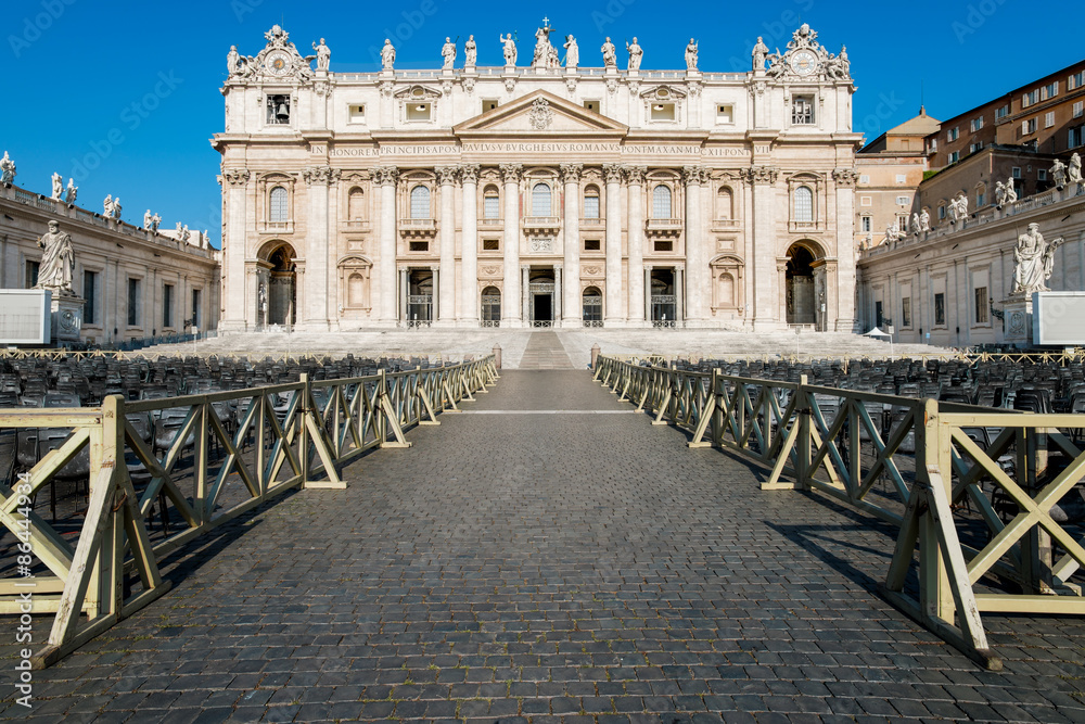 St. Peter Basilica front view, Vaticano, Rome, Italy